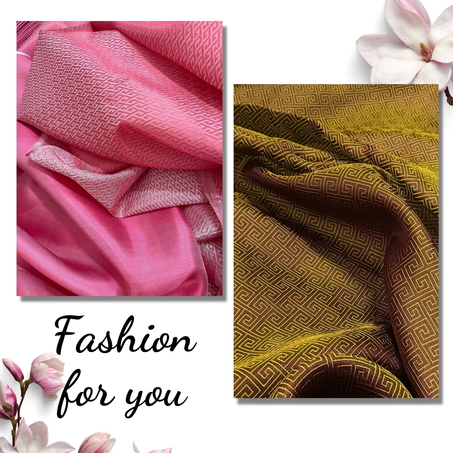 PURE MULBERRY SILK fabric by the yard - Pattern silk - Handmade silk – Dress making – Silk for sewing - Sewing clothes