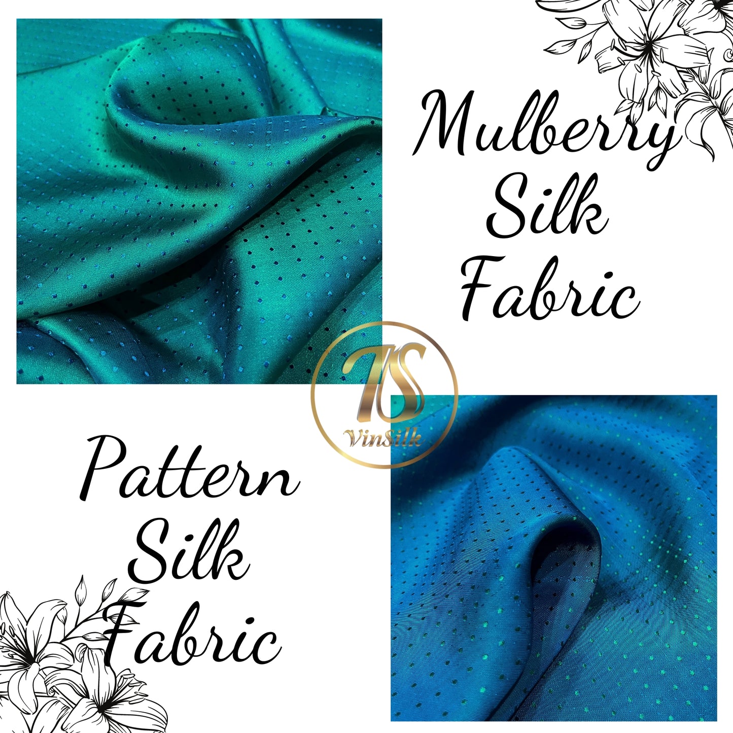 Sky blue fabric with mulberry rain dots pattern, Pure mulberry silk, Handmade fabric, Organic fiber