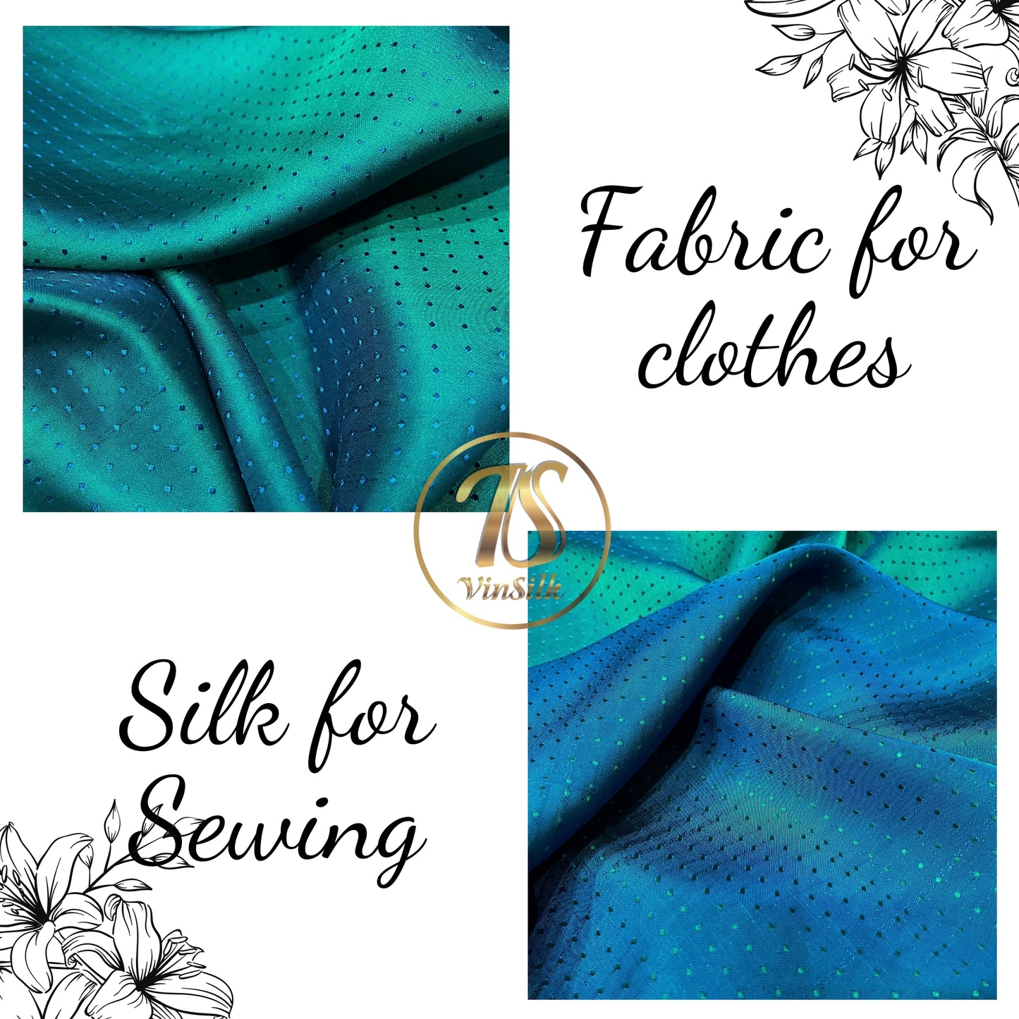 Sky blue fabric with mulberry rain dots pattern, Pure mulberry silk, Handmade fabric, Organic fiber