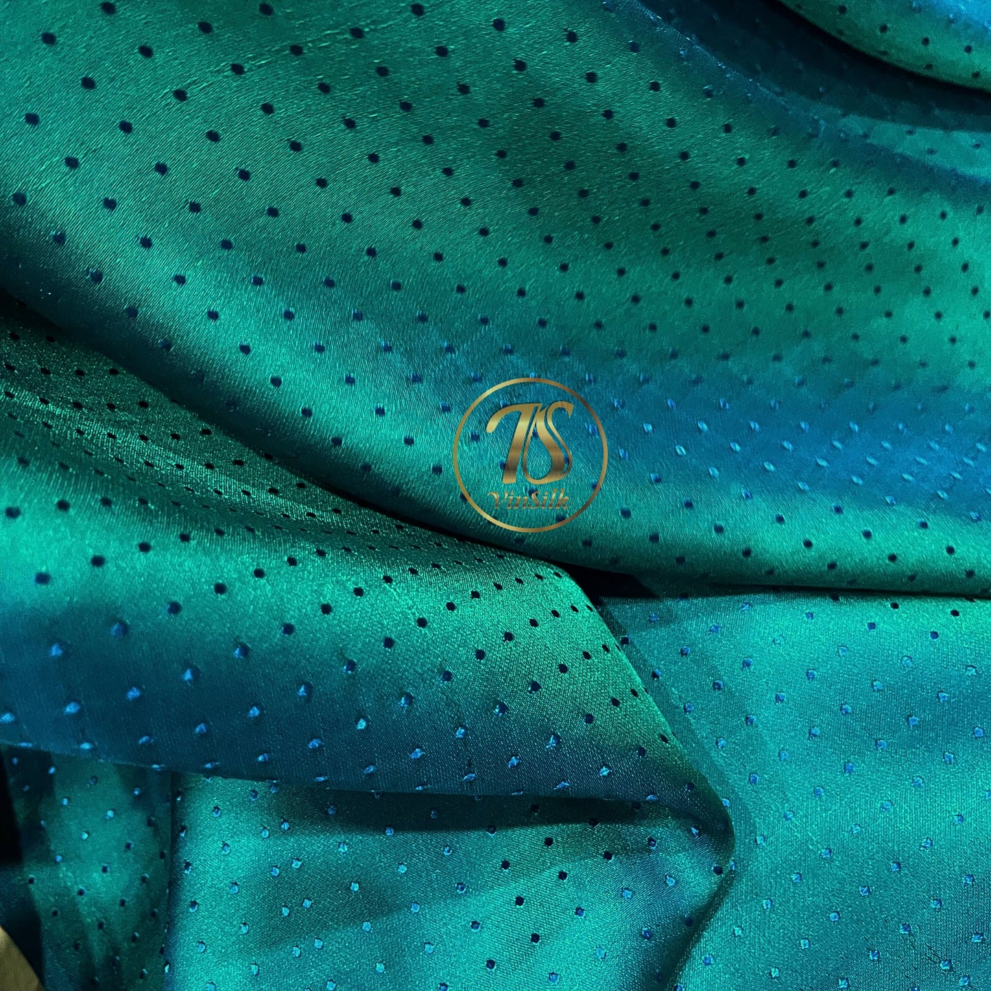 Sky blue fabric with mulberry rain dots pattern, Pure mulberry silk, Handmade fabric, Organic fiber