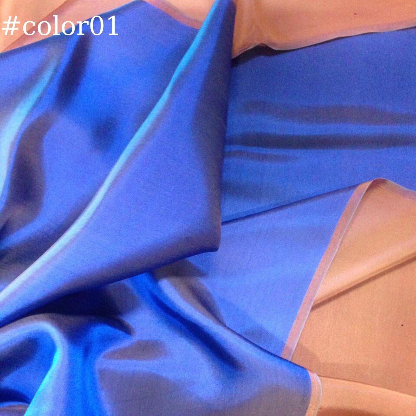 PURE MULBERRY SILK fabric by the yard β Blue, Green, Purple silk satin fabric β 19mm - Organic fiber - Gift for women