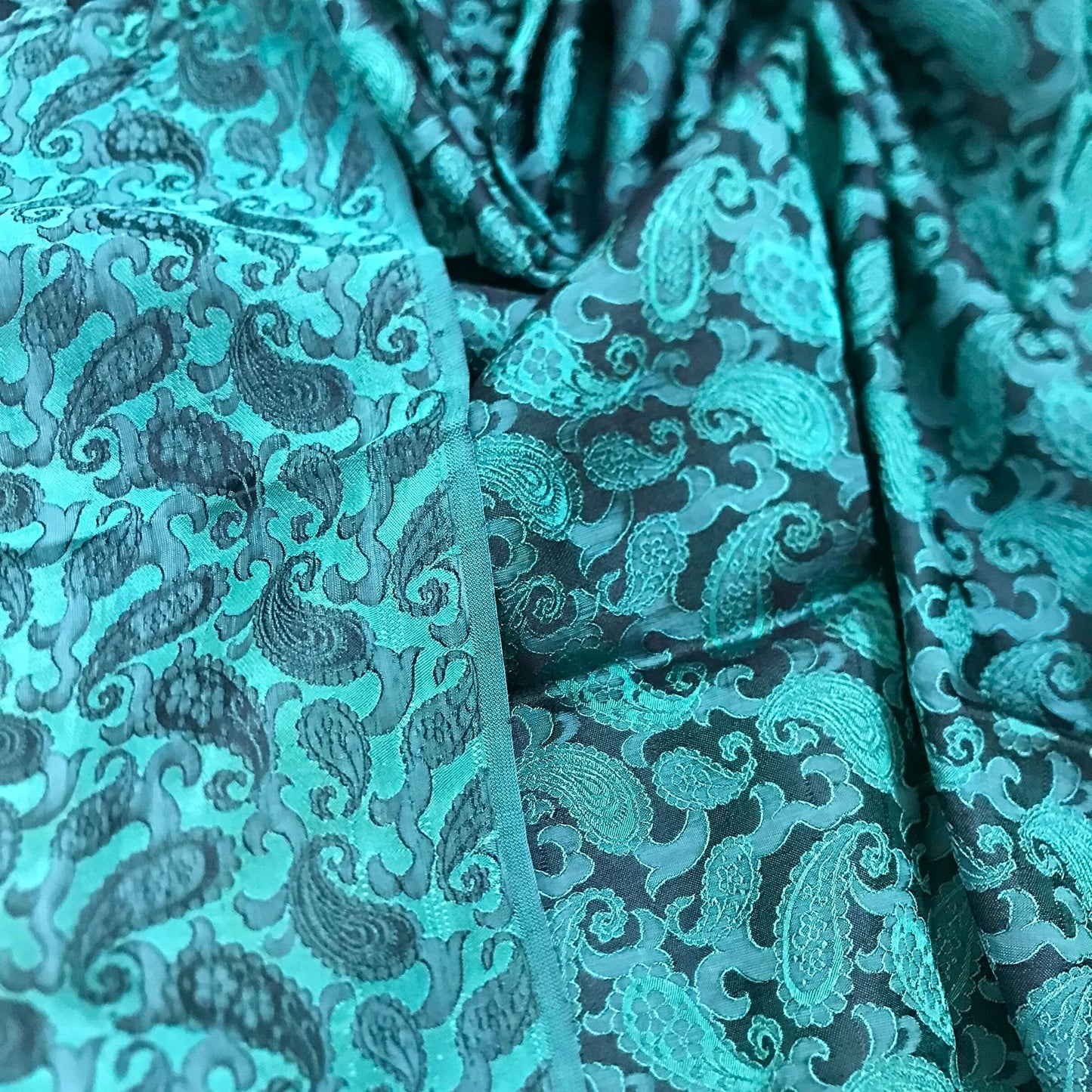 Sky blue fabric with mulberry peacock tails pattern, Pure mulberry silk, Handmade fabric, Organic fiber