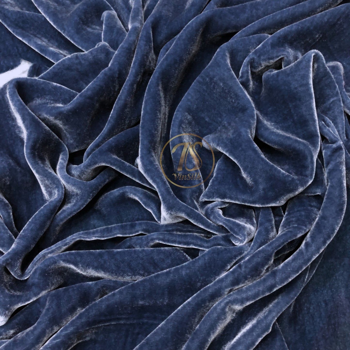 100% Pure Mulberry Silk Velvet Fabric - Luxury Silk Velvet - Silk for sewing - Blue Silk Velvet