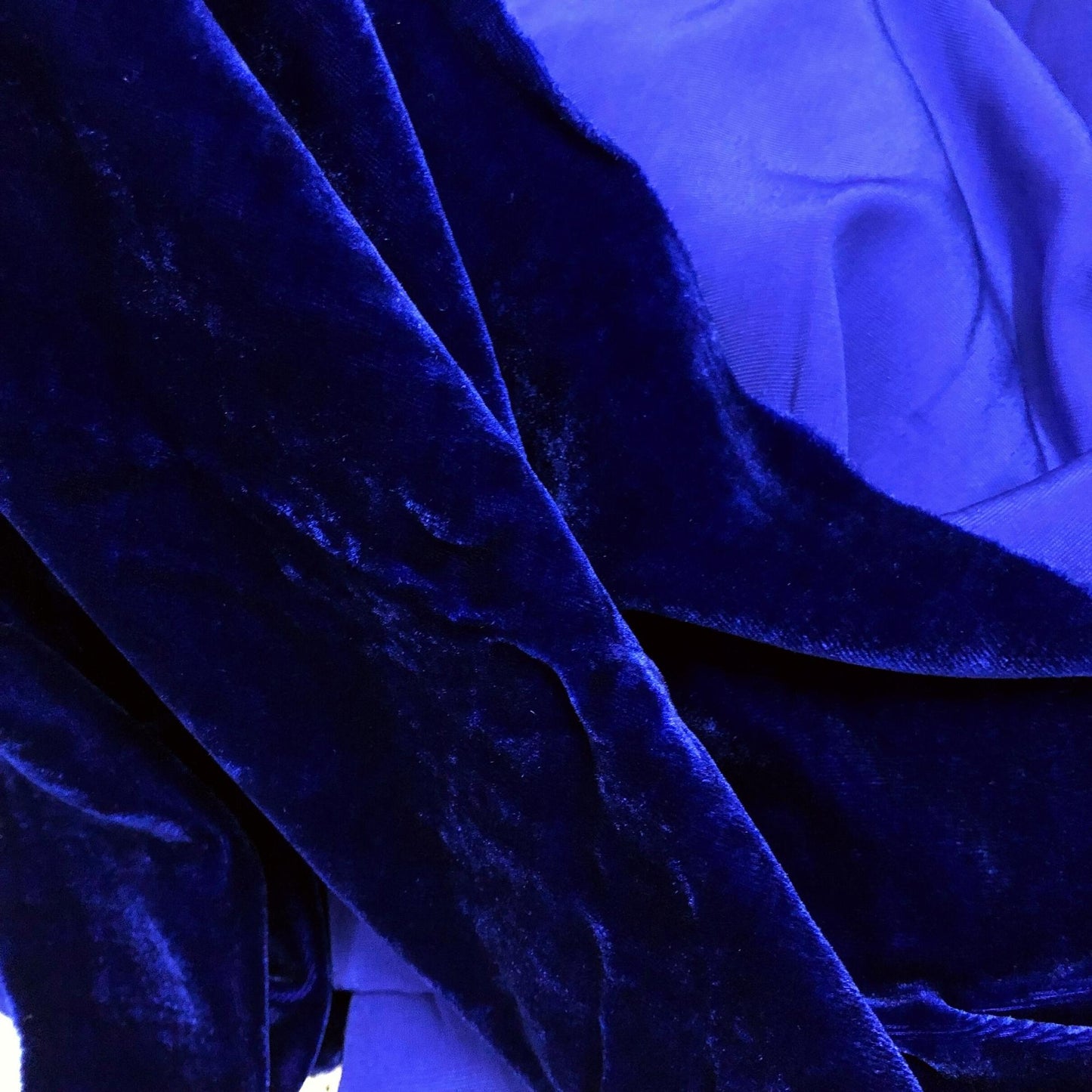 100% MULBERRY SILK VELVET fabric by the yard - Luxury Silk Velvet for Dress, Skirt, High End Garment - Silk apparel fabric - Dark blue silk velvet