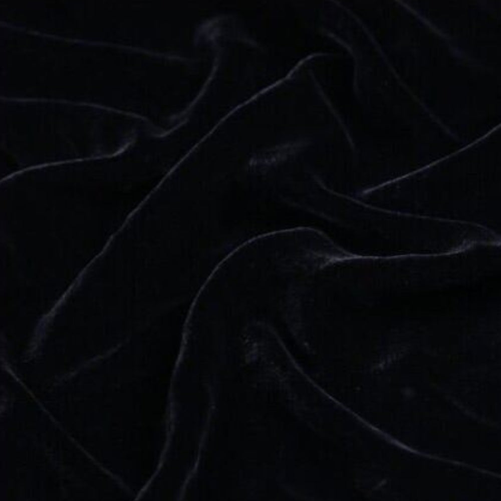 100% MULBERRY SILK VELVET fabric by the yard - Luxury Silk Velvet for Dress, Skirt, High End Garment - Silk apparel fabric - Black silk velvet