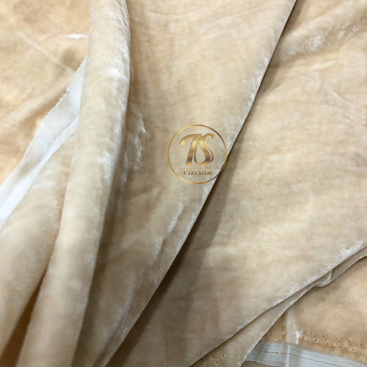 100% MULBERRY SILK VELVET fabric by the yard - Ivory silk velvet for dress, skirt, high end garment - Silk apparel fabric - Sewing fabric