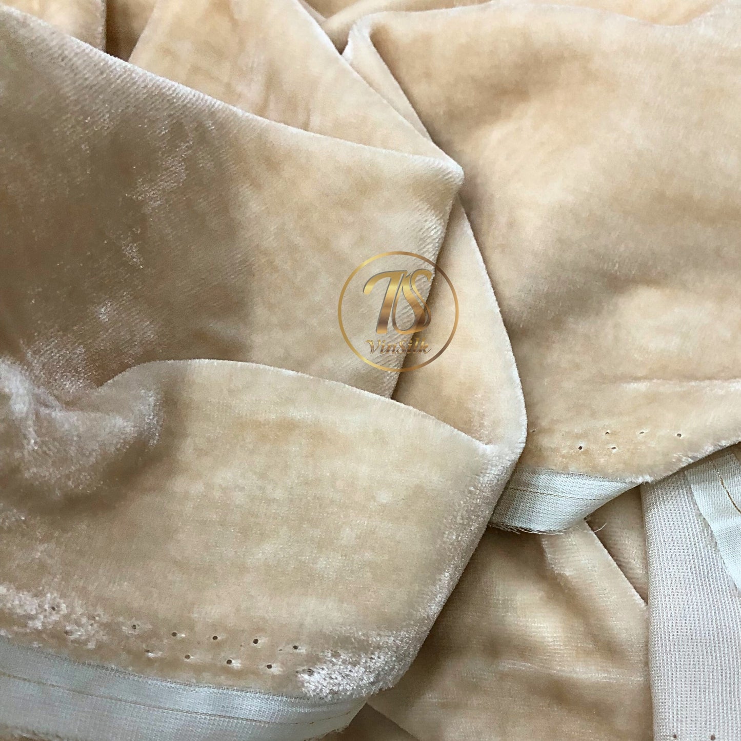 100% MULBERRY SILK VELVET fabric by the yard - Ivory silk velvet for dress, skirt, high end garment - Silk apparel fabric - Sewing fabric