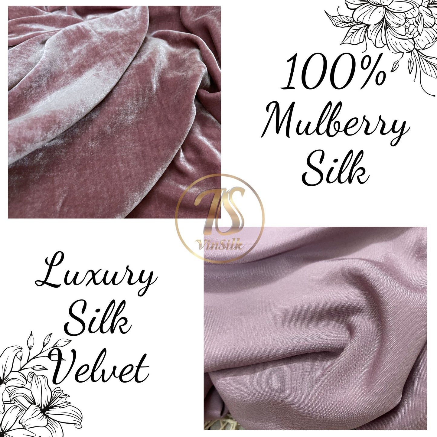 100% MULBERRY SILK VELVET fabric by the yard - Luxury Silk Velvet for Dress, Skirt, High End Garment - Sewing clothes - Fabric silk