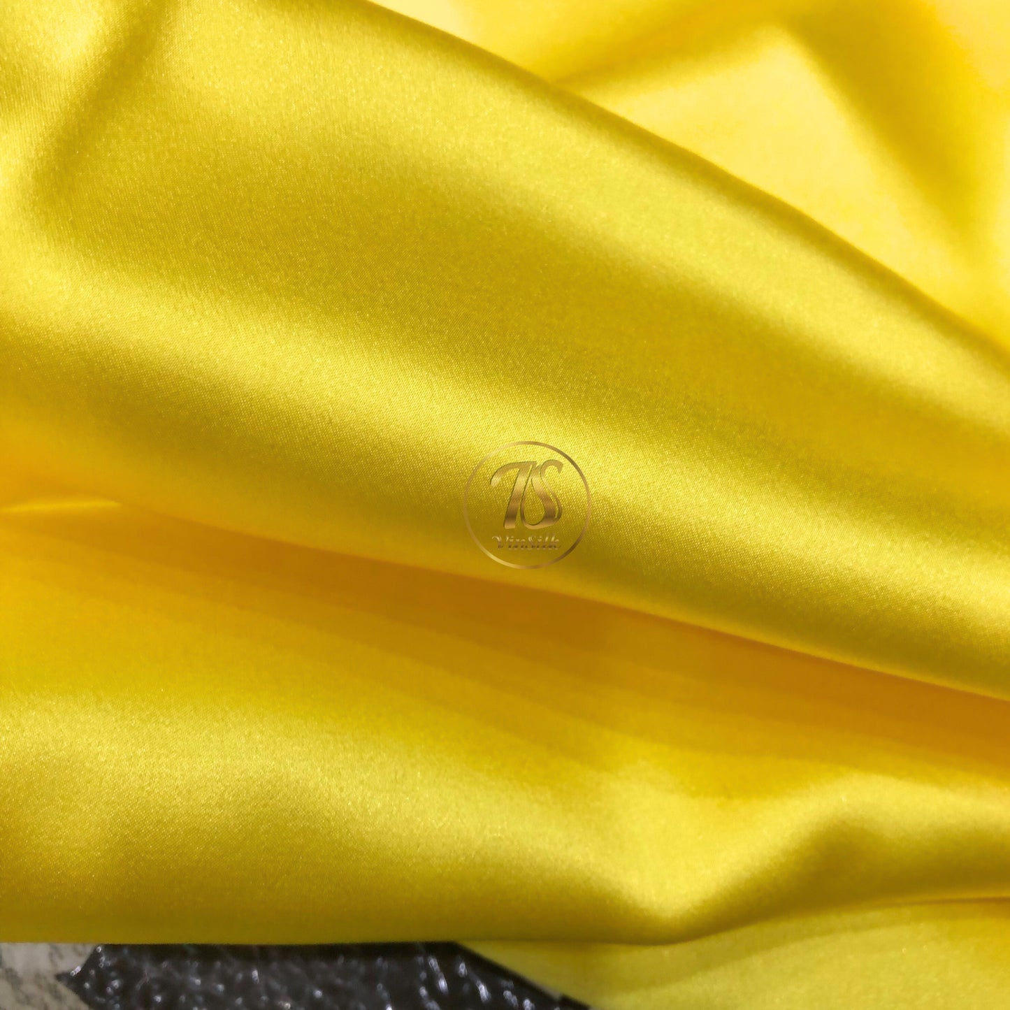 100% PURE MULBERRY SILK fabric by the yard – Satin silk fabric – 19mm - Organic fiber - Wedding dress - Gift for women - Yellow silk satin