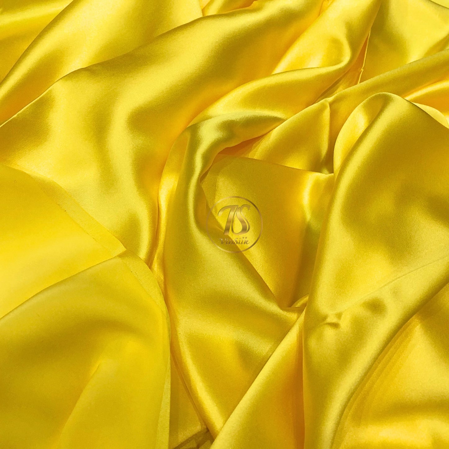 100% PURE MULBERRY SILK fabric by the yard – Satin silk fabric – 19mm - Organic fiber - Wedding dress - Gift for women - Yellow silk satin