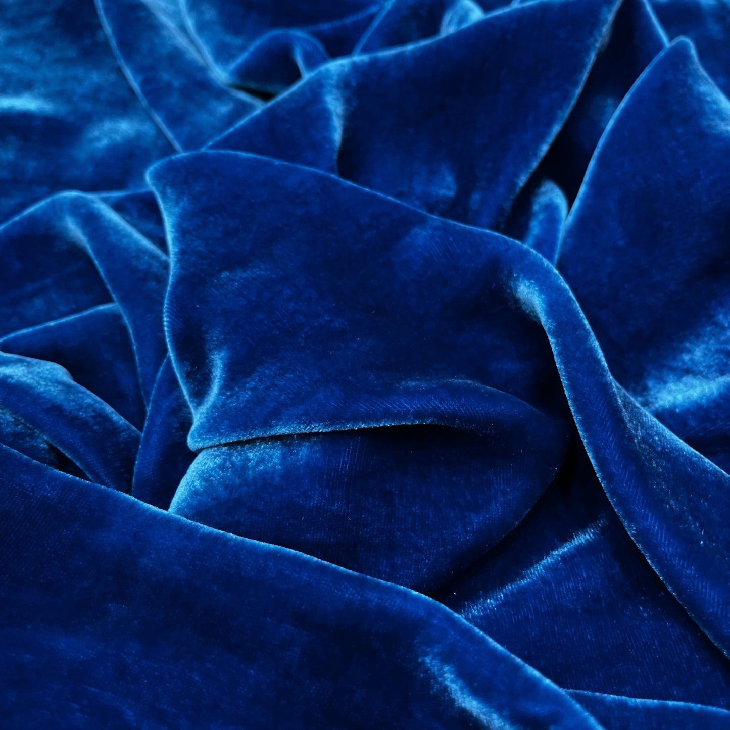 100% MULBERRY SILK VELVET fabric by the yard - Dress making - Blue silk velvet - Sewing clothes