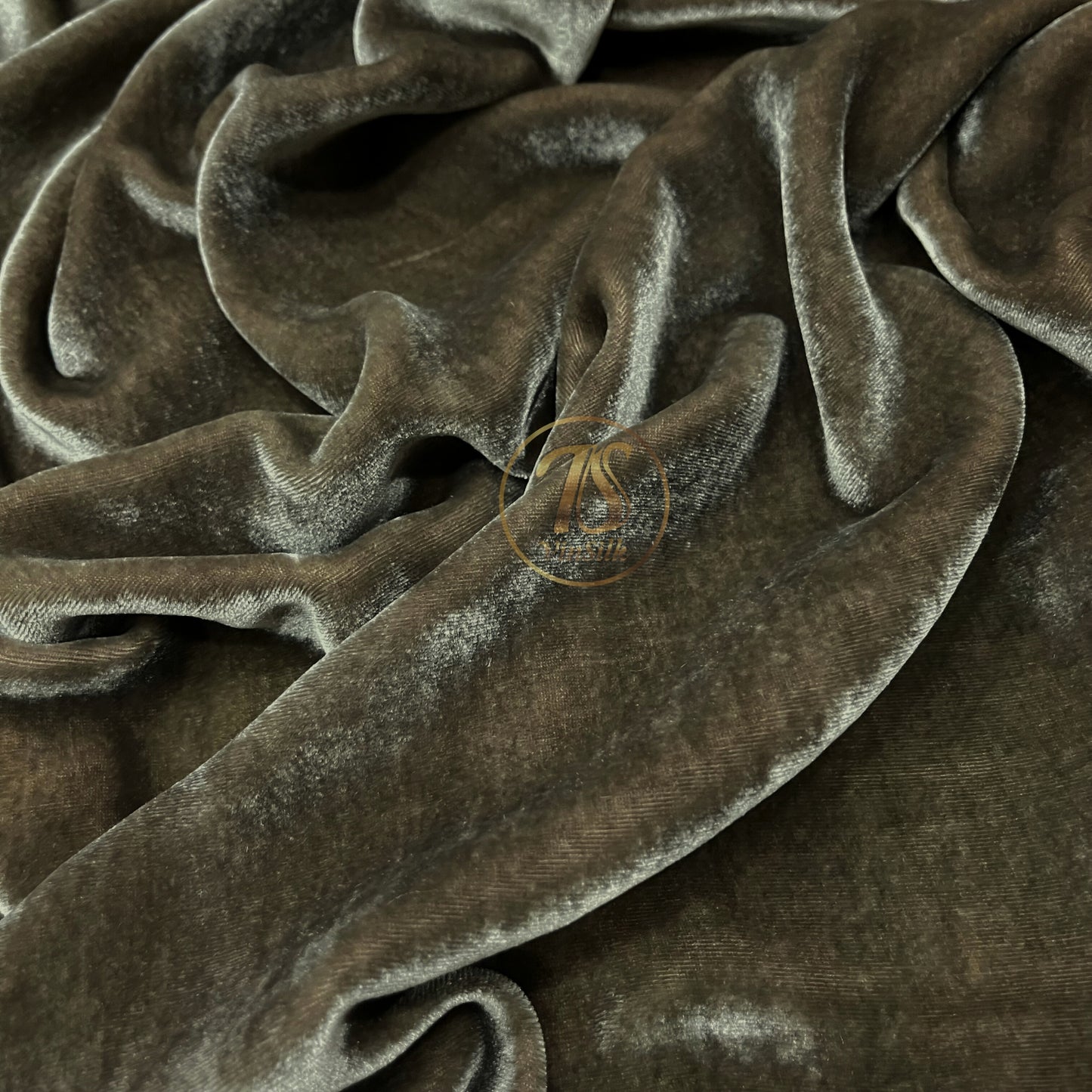 100% Pure Mulberry Silk Velvet Fabric - Luxury Silk Velvet - Silk for sewing - Brown silk velvet