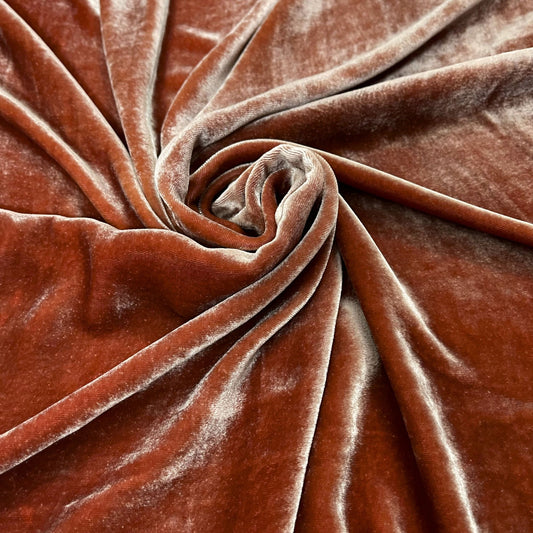 100% MULBERRY SILK VELVET fabric by the yard - Luxury Silk Velvet for Dress, Skirt, High End Garment - Brown velvet - Silk for clothes