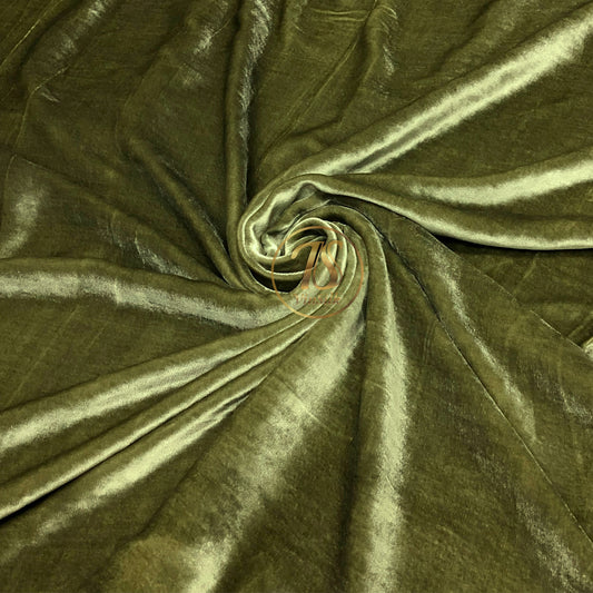 100% Mulberry Silk Velvet Fabric - Green Silk Velvet Fabric - Velvet for clothes