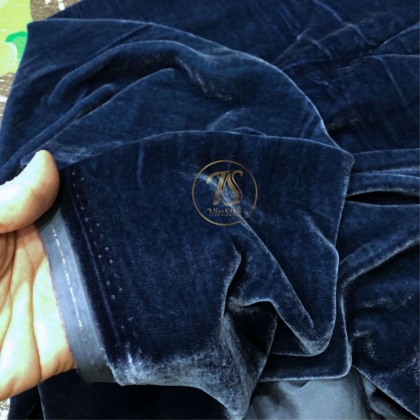 100% Pure Mulberry Silk Velvet Fabric - Luxury Silk Velvet - Silk for sewing - Blue Silk Velvet