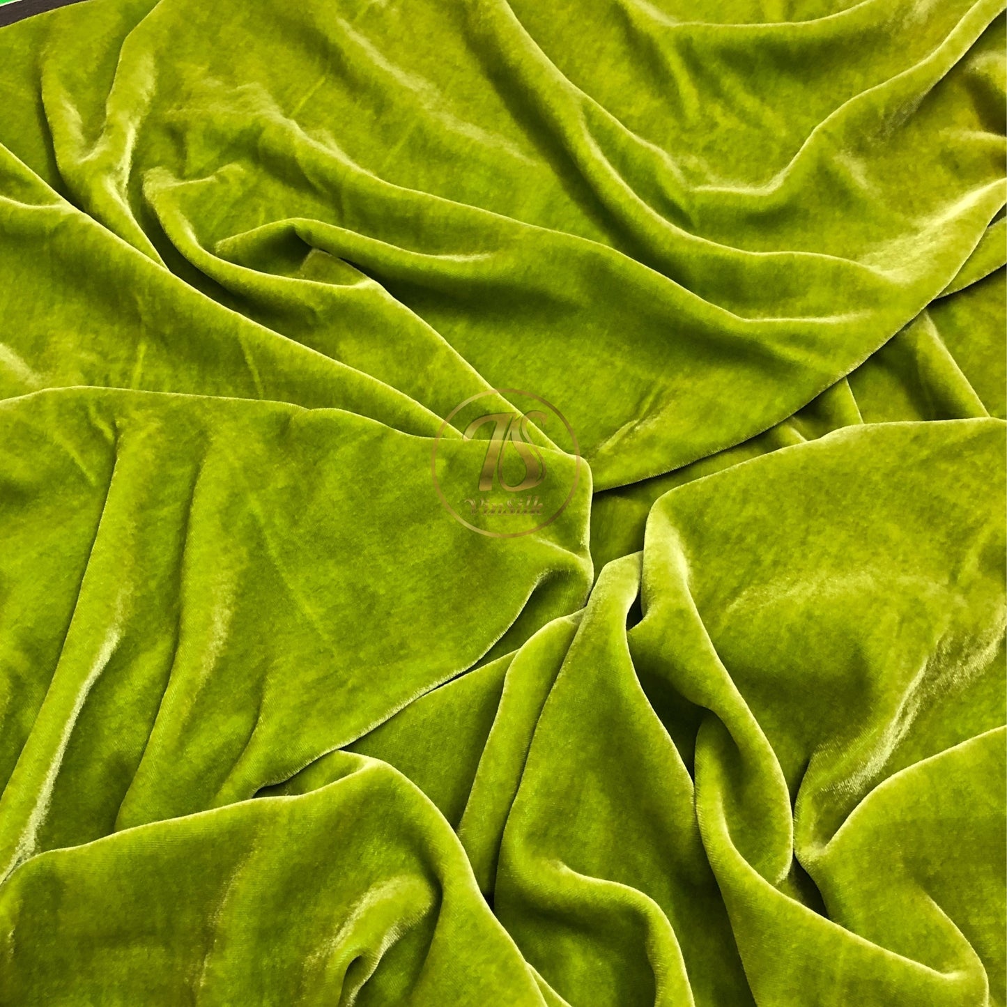100% Pure Mulberry Silk Velvet Fabric - Luxury Silk Velvet - Silk for sewing - Green and yellow silk velvet