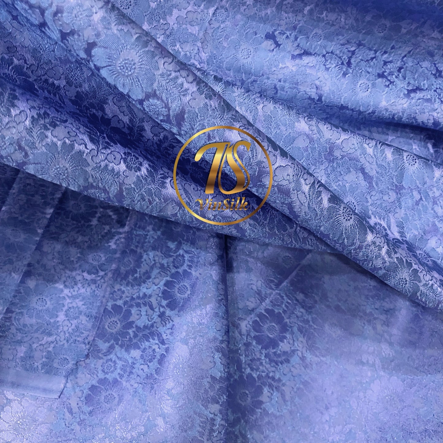 Mulberry Silk Floral Fabric – Chrysanthemum Pattern – Silk for Sewing - Purple Silk Fabric