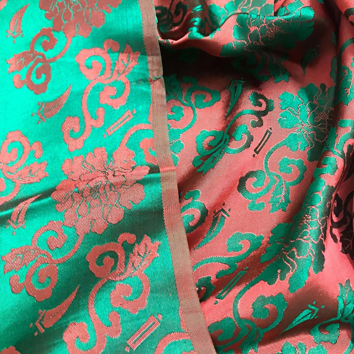 Light Blue fabric with mulberry orange blossom pattern, Pure mulberry silk, Handmade fabric, Organic fiber