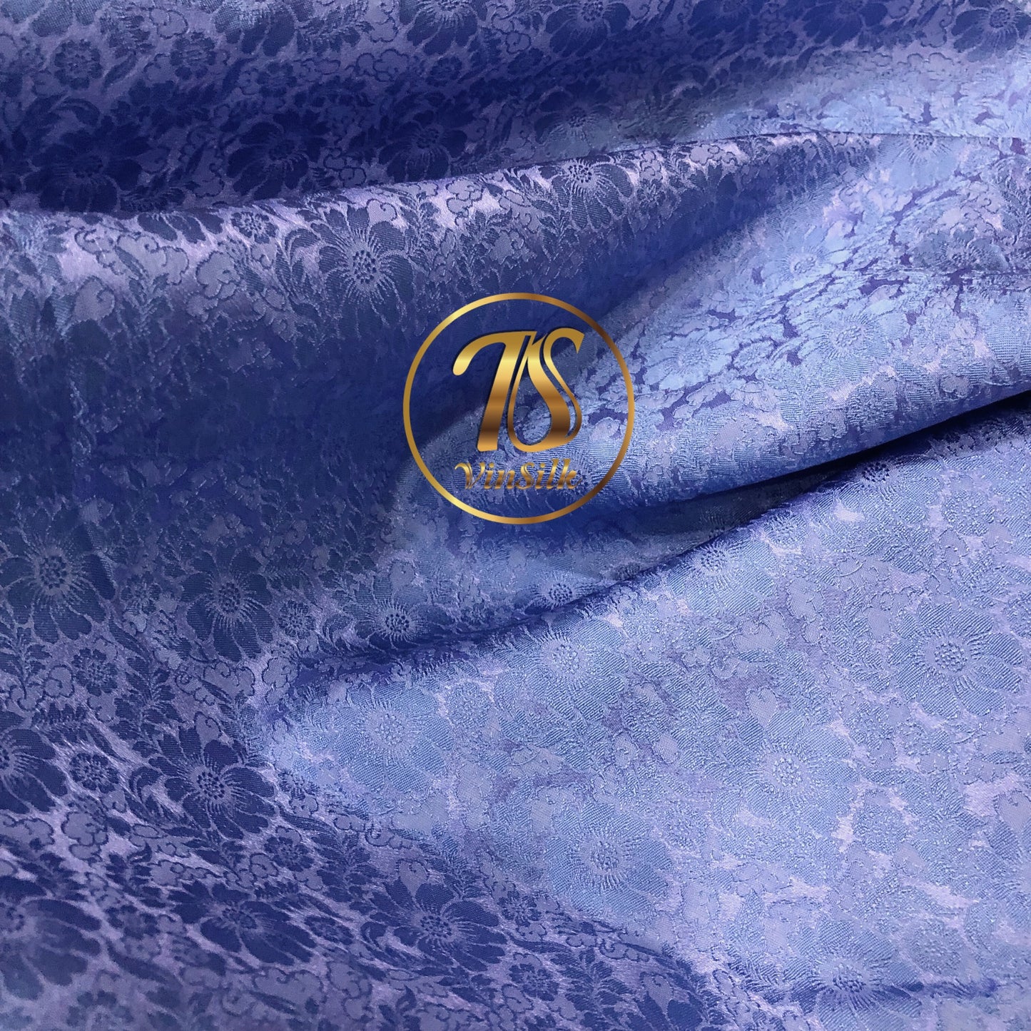Mulberry Silk Floral Fabric – Chrysanthemum Pattern – Silk for Sewing - Purple Silk Fabric