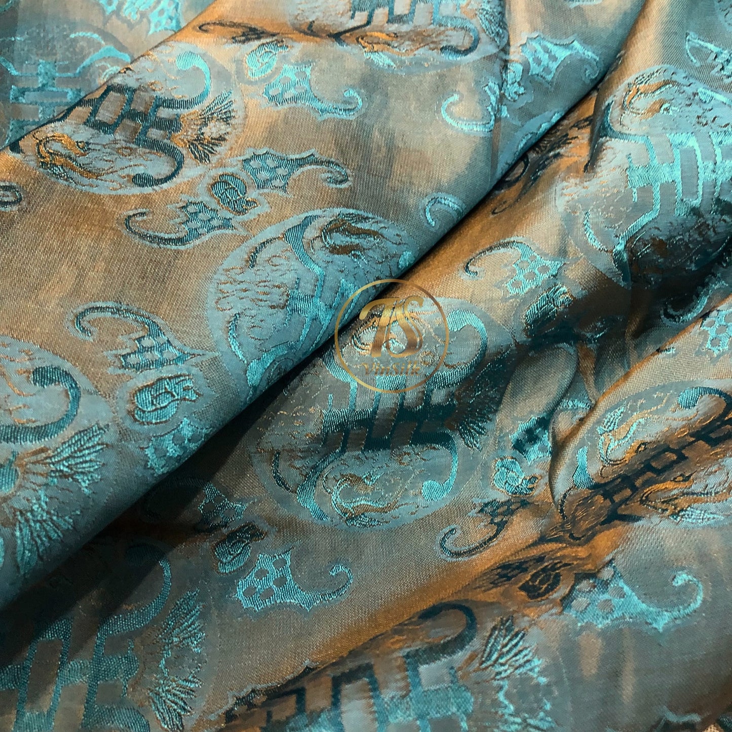 PATTERN MULBERRY SILK fabric by the yard - Handmade fabric – Dress making – Silk for sewing - Silk apparel fabric