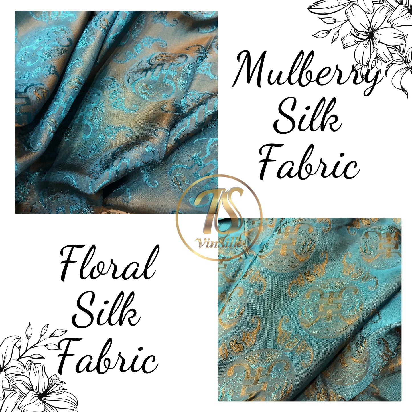 PATTERN MULBERRY SILK fabric by the yard - Handmade fabric – Dress making – Silk for sewing - Silk apparel fabric