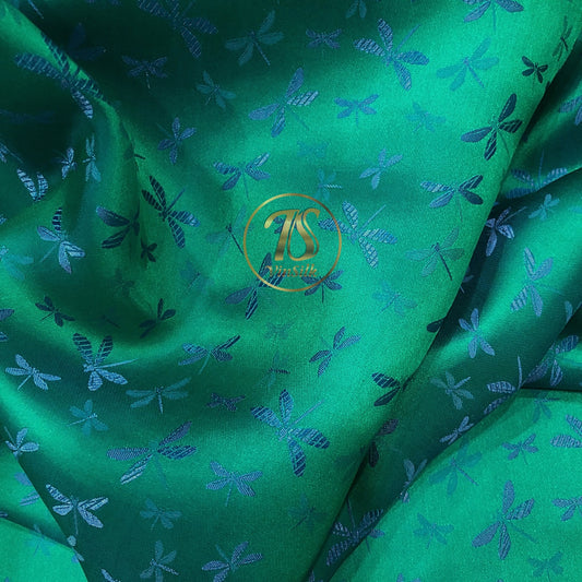 PATTERN MULBERRY SILK fabric by the yard - Handmade fabric – Dress making – Silk for sewing - Gift for women - Blue silk fabric