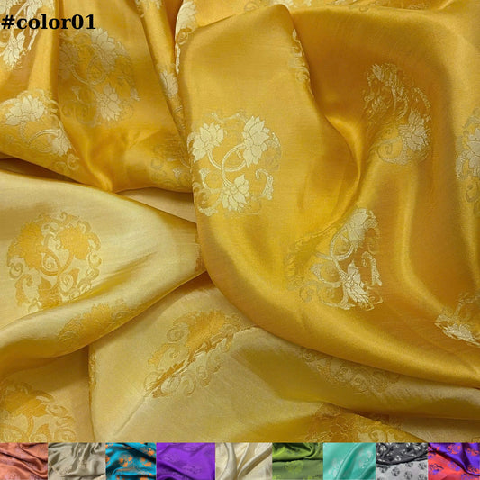 FLORAL MULBERRY SILK fabric by the yard - Handmade fabric – Dress making – Silk for sewing - Gift for women - Fabric silk