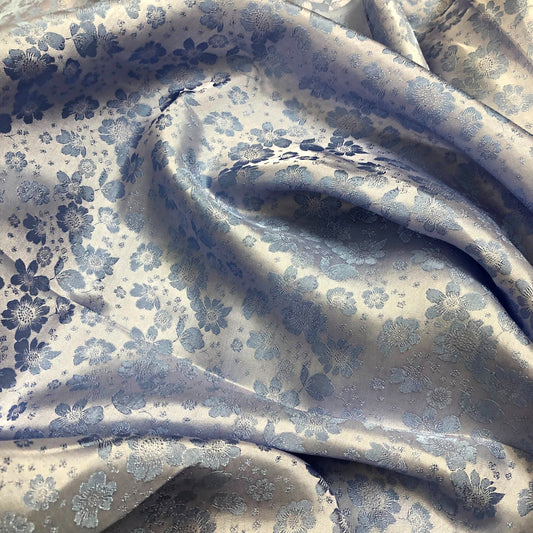 PURE MULBERRY SILK fabric by the yard - Floral pattern silk fabric - Handmade fabric – Dress making – Silk for sewing - Gift for women
