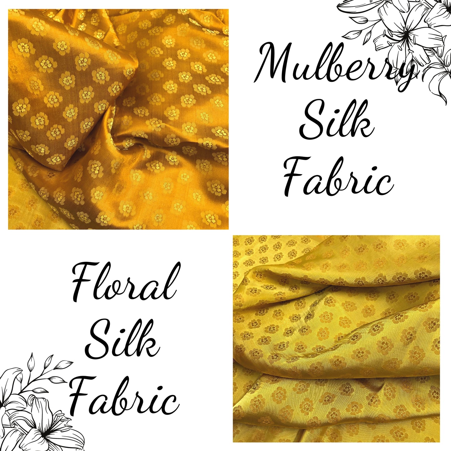 Bronze silk with peach pattern fabric, Pure mulberry silk, Handmade fabric, Organic fiber, Vintage textile