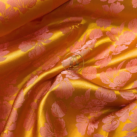 PURE MULBERRY SILK fabric by the yard - Floral silk fabric - Handmade fabric – Dress making – Silk for sewing - Gift for women
