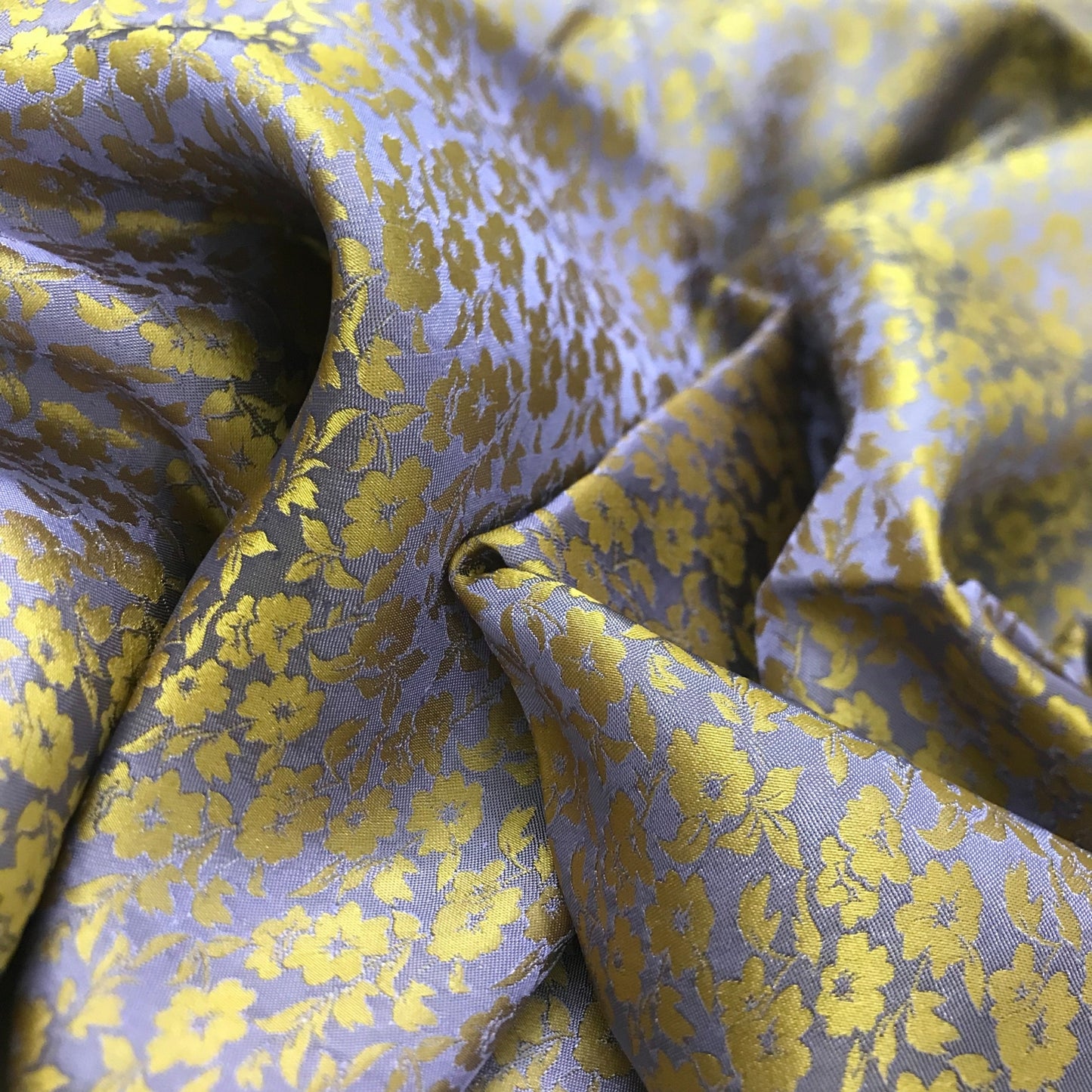 PURE MULBERRY SILK fabric by the yard - Yellow floral pattern fabric - Handmade silk – Dress making – Silk for sewing - Gift for her