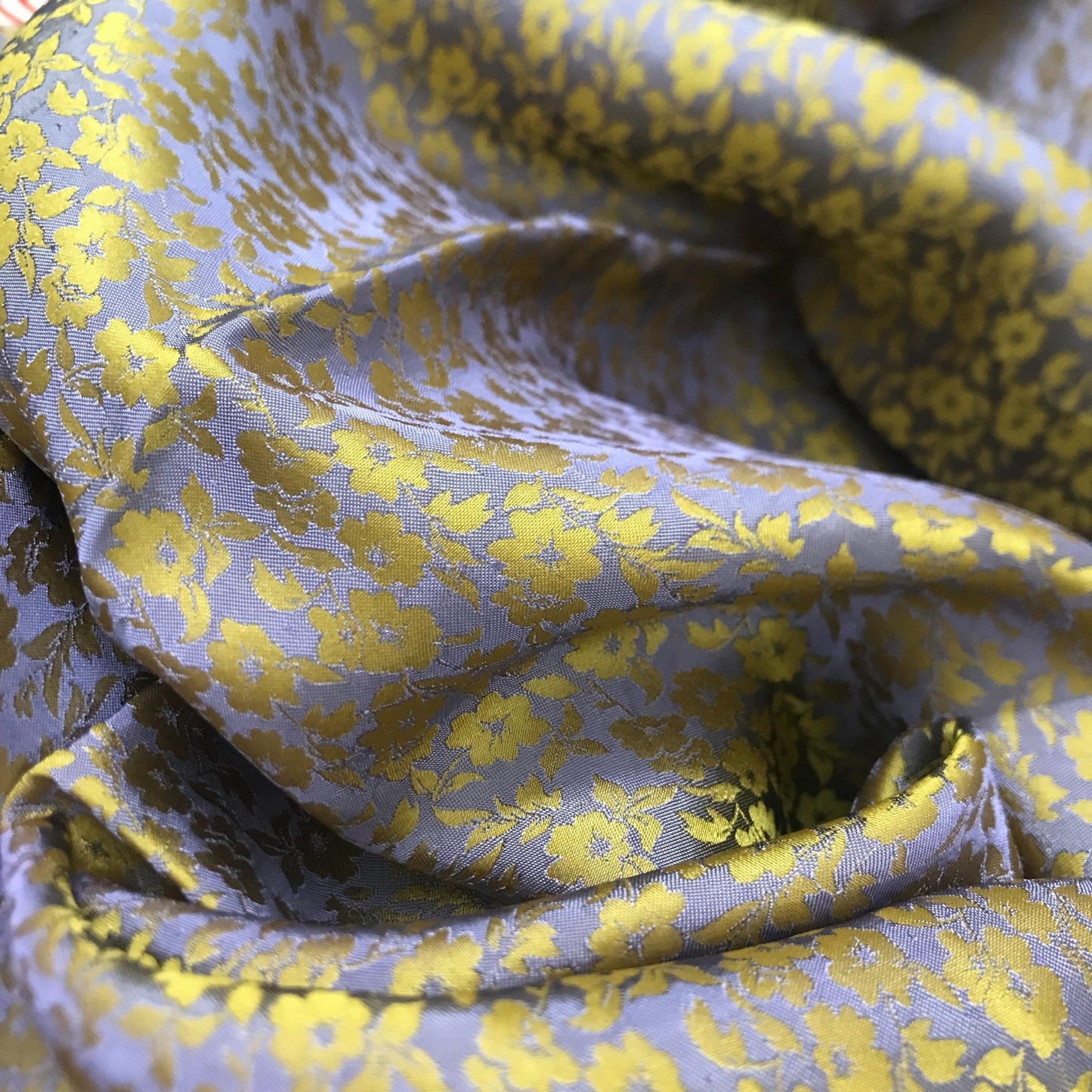 PURE MULBERRY SILK fabric by the yard - Yellow floral pattern fabric - Handmade silk – Dress making – Silk for sewing - Gift for her