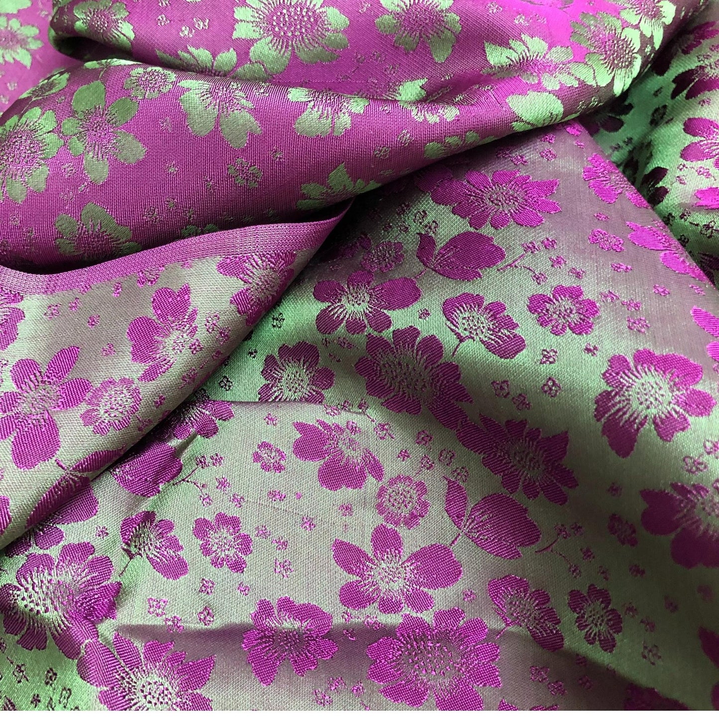 PURE MULBERRY SILK fabric by the yard - Floral silk - Handmade fabric – Dress making – Silk for sewing - Gift for women - Silk apparel fabric