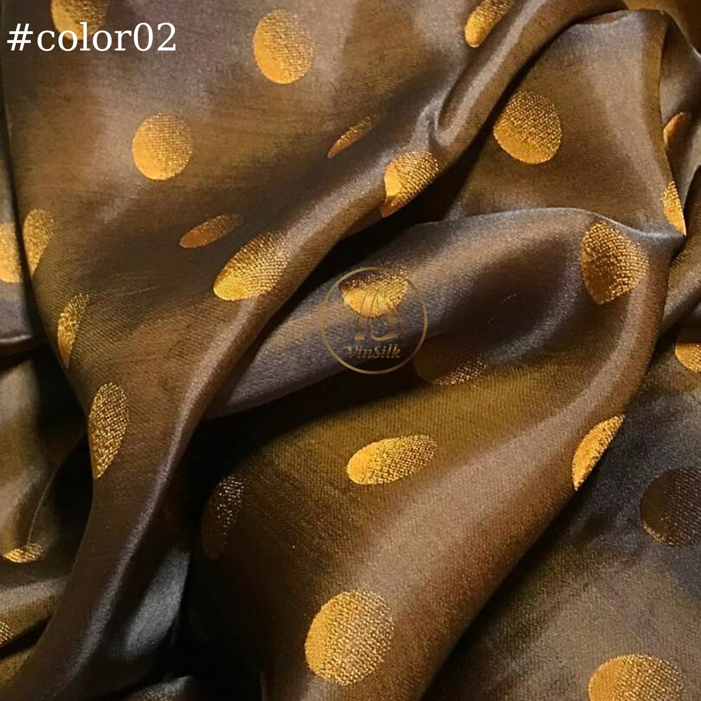PURE MULBERRY SILK fabric by the yard - Polka dot pattern silk - Handmade silk – Dress making – Silk for sewing - Gift for her