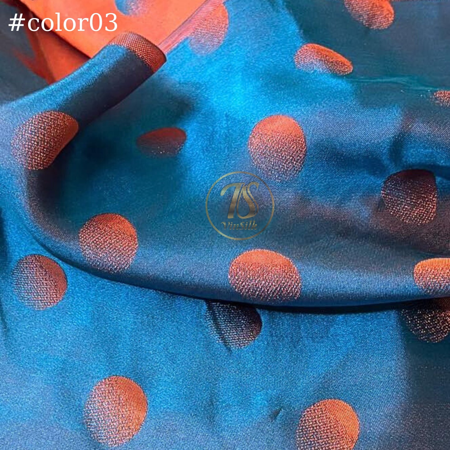 PURE MULBERRY SILK fabric by the yard - Polka dot pattern silk - Handmade silk – Dress making – Silk for sewing - Gift for her
