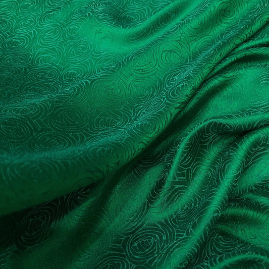 Green fabric with mulberry cabbage pattern, Pure mulberry silk, Handmade fabric, Organic fiber