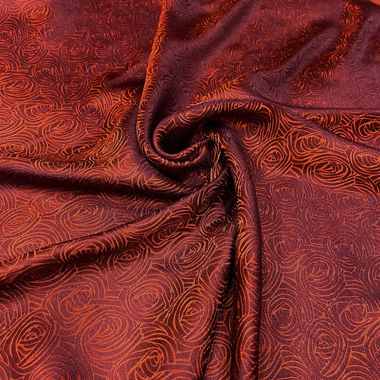 Brown silk fabric with mulberry cabbage pattern, Pure mulberry silk, Handmade fabric, Organic fiber