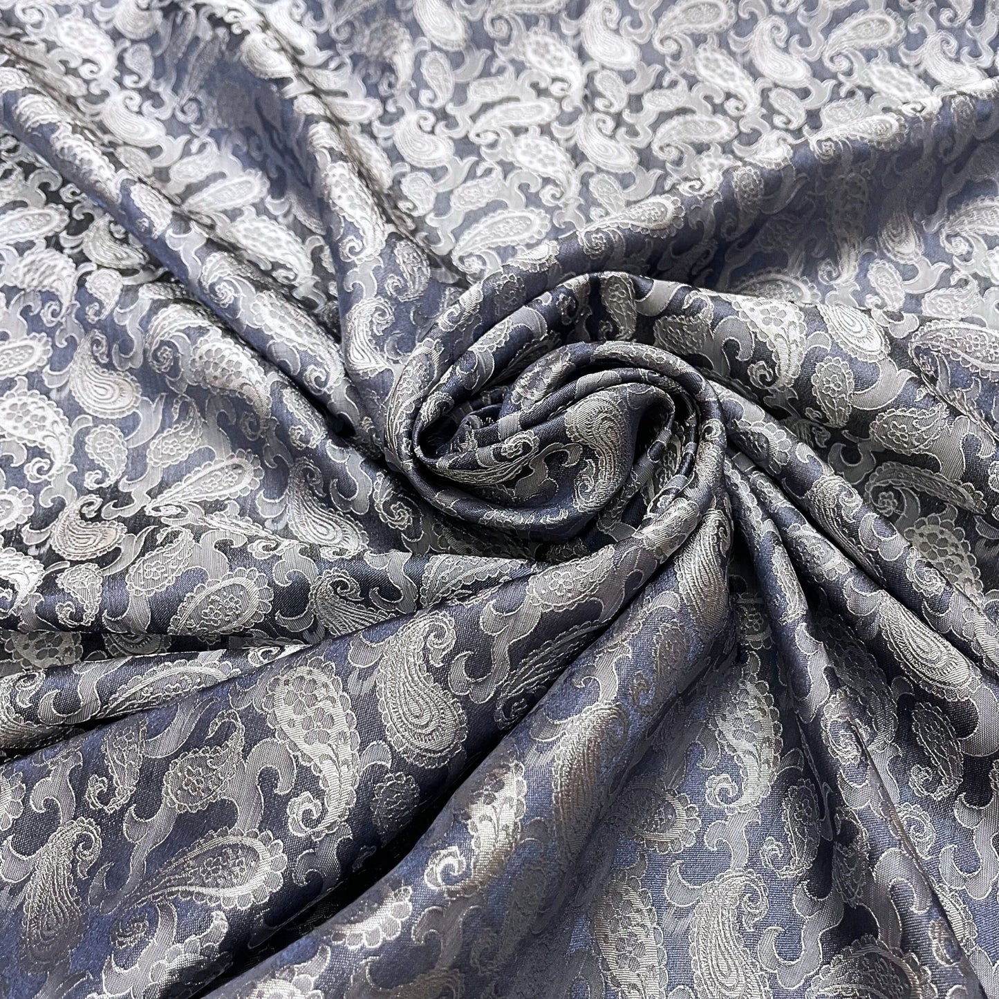 Gray white fabric with mulberry peacock tails pattern, Pure mulberry silk, Handmade fabric, Organic fiber