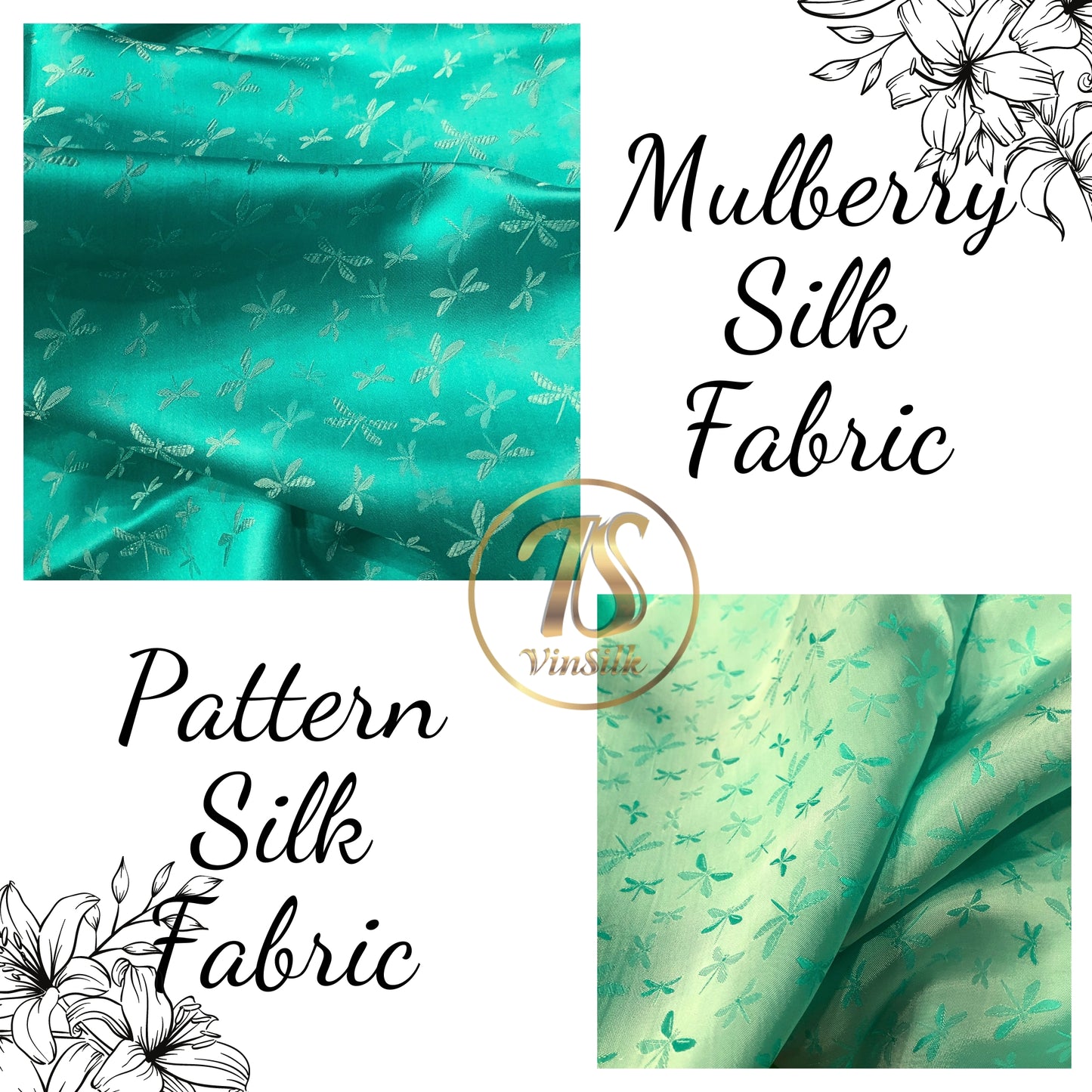 PURE MULBERRY SILK fabric by the yard - Handmade fabric – Dress making – Silk for sewing - Gift for women - Blue silk fabric