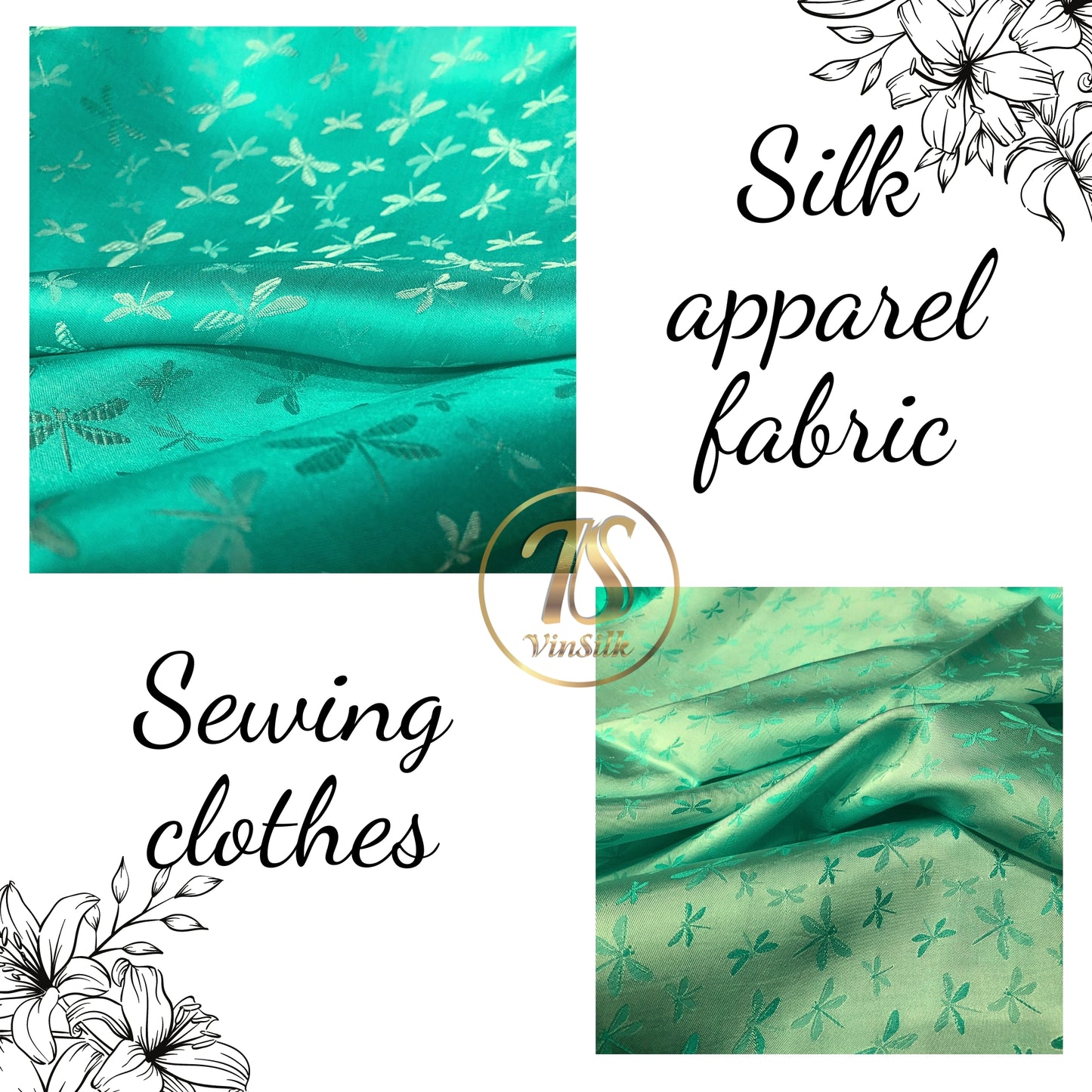 PURE MULBERRY SILK fabric by the yard - Handmade fabric – Dress making – Silk for sewing - Gift for women - Blue silk fabric