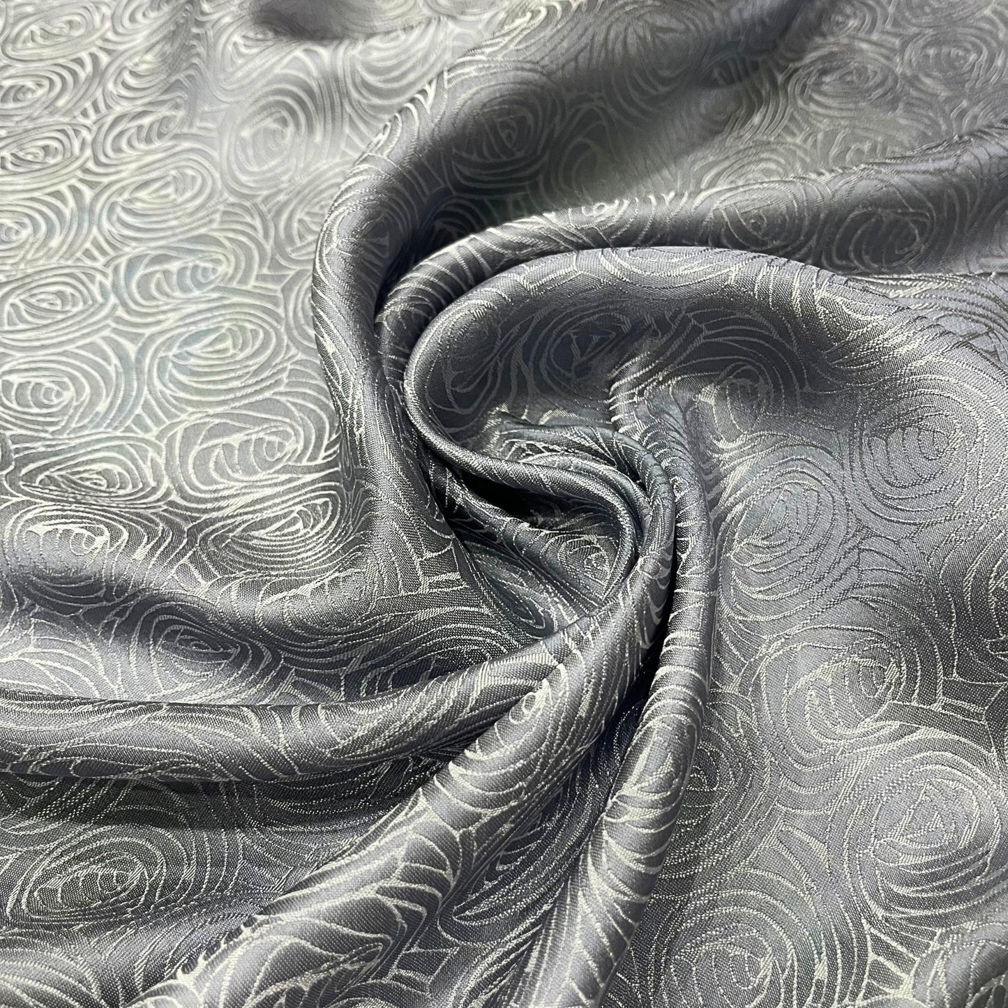 Gray silk fabric with mulberry cabbage pattern, Pure mulberry silk, Handmade fabric, Organic fiber