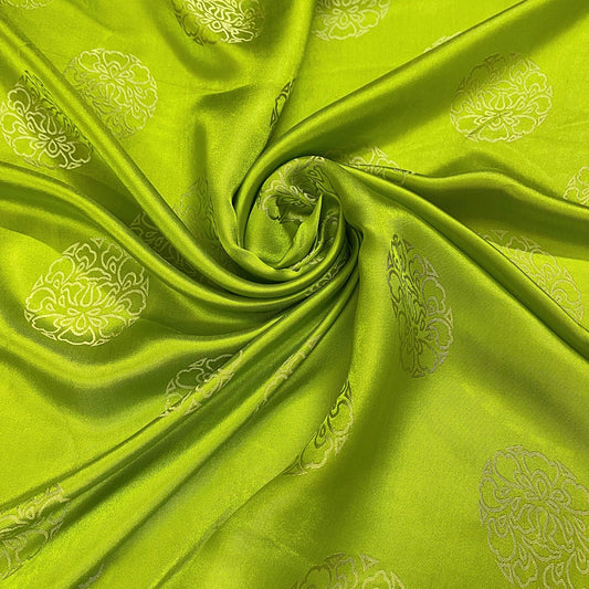 PURE MULBERRY SILK fabric by the yard, green lotus silk,  handmade fabric, Organic fiber, Vintage textile, Wedding dress, Gift for women, personalized gift