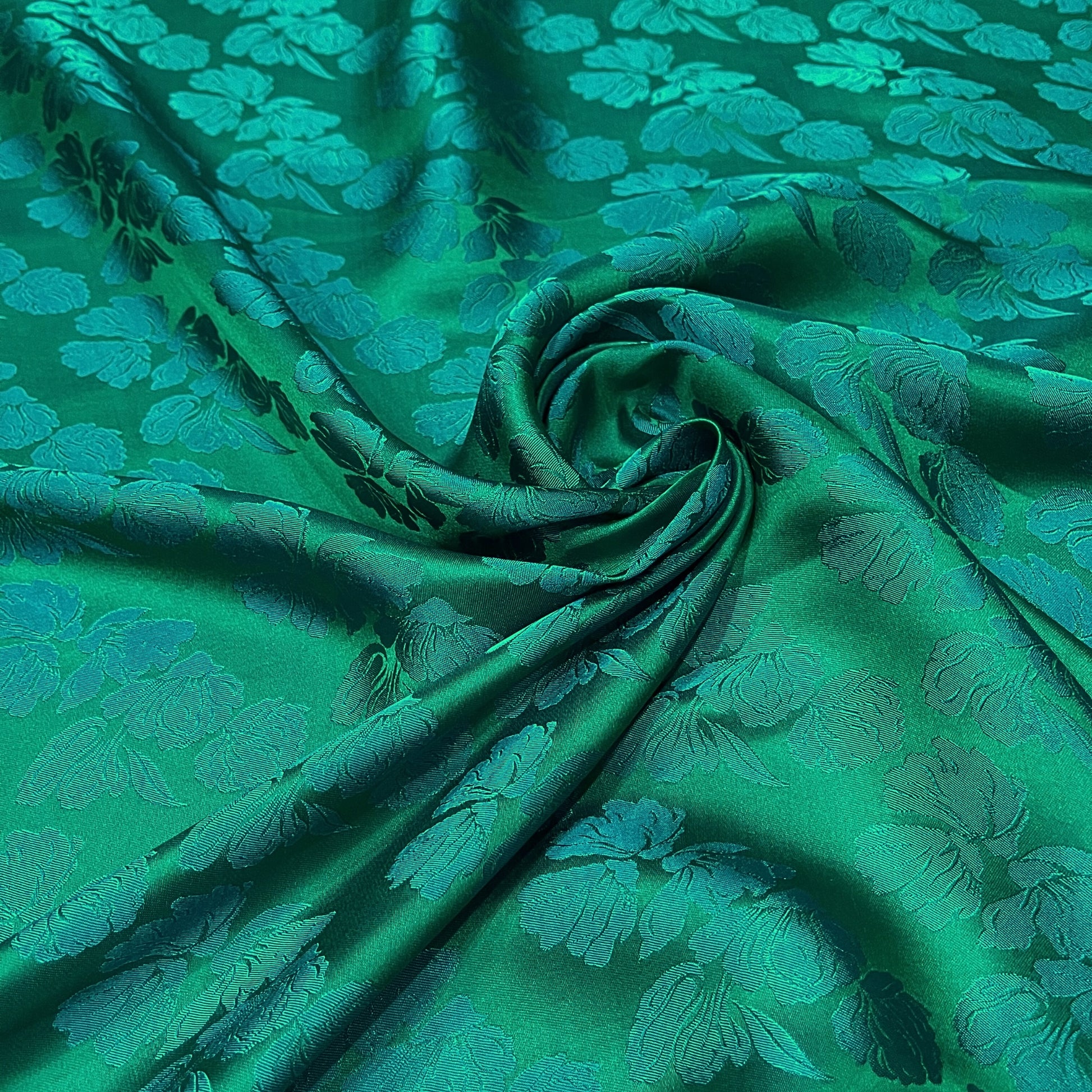 PURE MULBERRY SILK fabric by the yard - Green floral silk fabric - Han VINSILK PURE MULBERRY SILK fabric by the yard - Green floral silk fabric - Han VINSILK