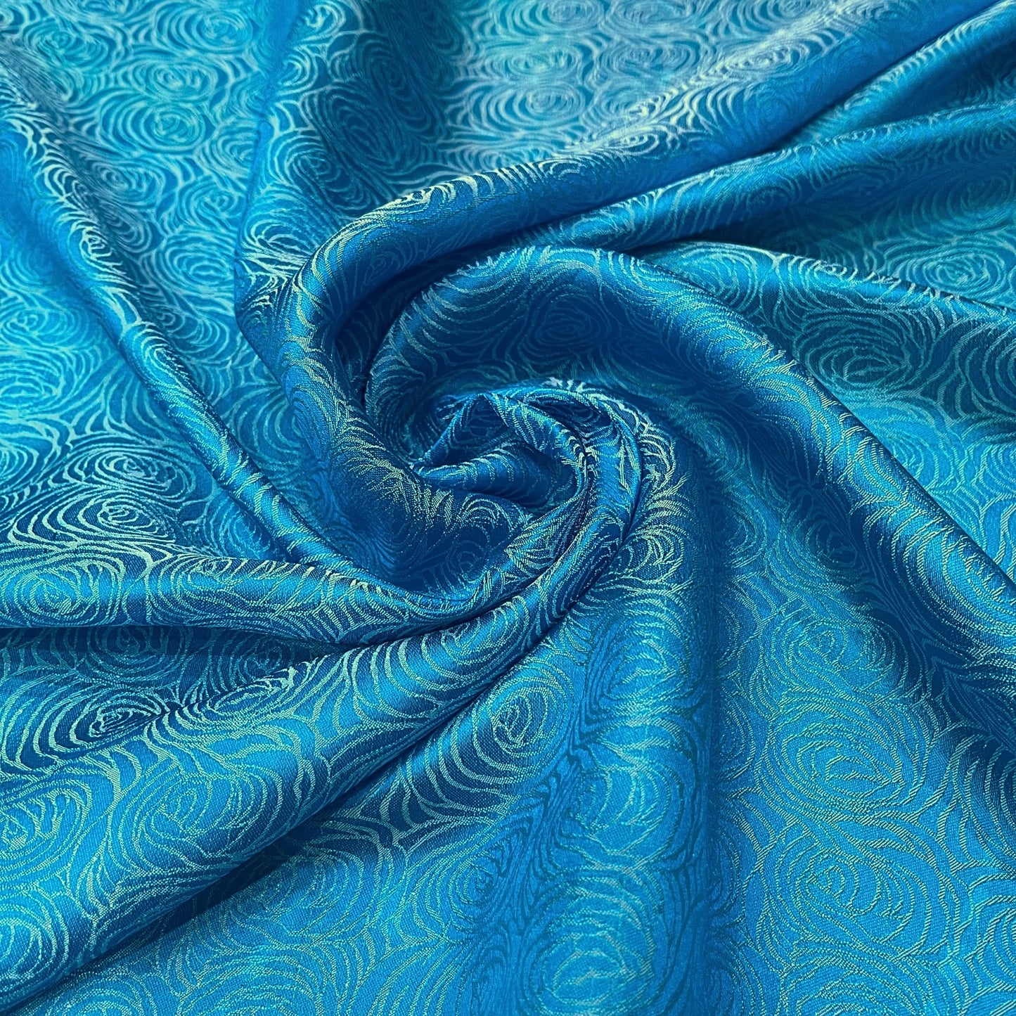 Light Blue fabric with mulberry cabbage pattern, Pure mulberry silk, Handmade fabric, Organic fiber