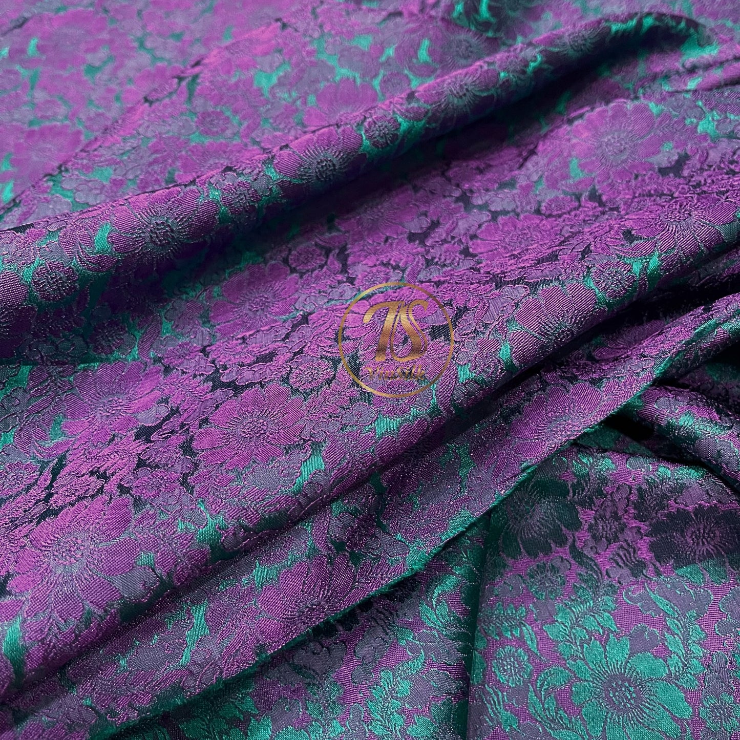 Mulberry Silk Floral Fabric – Chrysanthemum Pattern – Silk for Sewing - Dress making