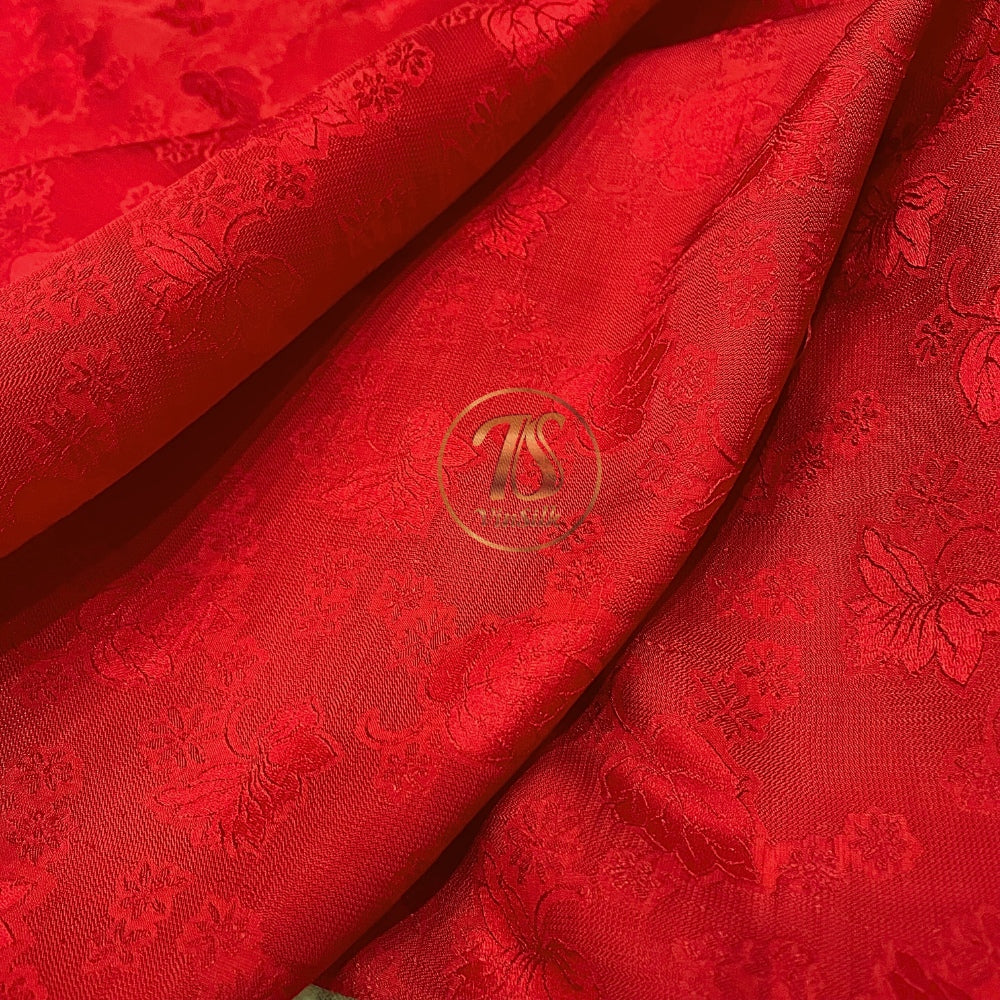 PURE MULBERRY SILK fabric by the yard, red mulberry leaves, handmade fabric, Organic fiber,  Wedding dress, Gift for women, personalized gift