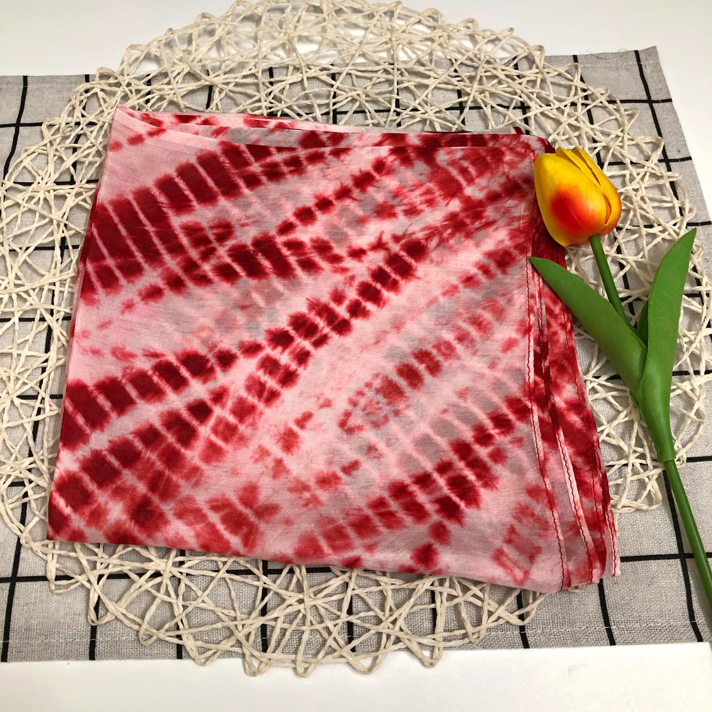 100% MULBERRY SILK SCARF - Pure mulberry silk - Red Square Scarf - Women's Scarves - Fashion Scarf - Gift for her