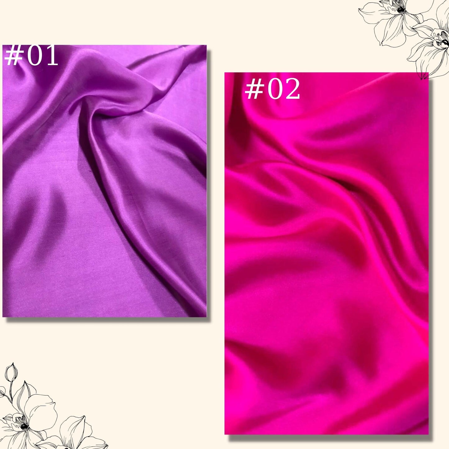 PURE MULBERRY SILK fabric by the yard – Satin silk fabric – 19mm - Organic fiber - Silk apparel fabric - Gift for women