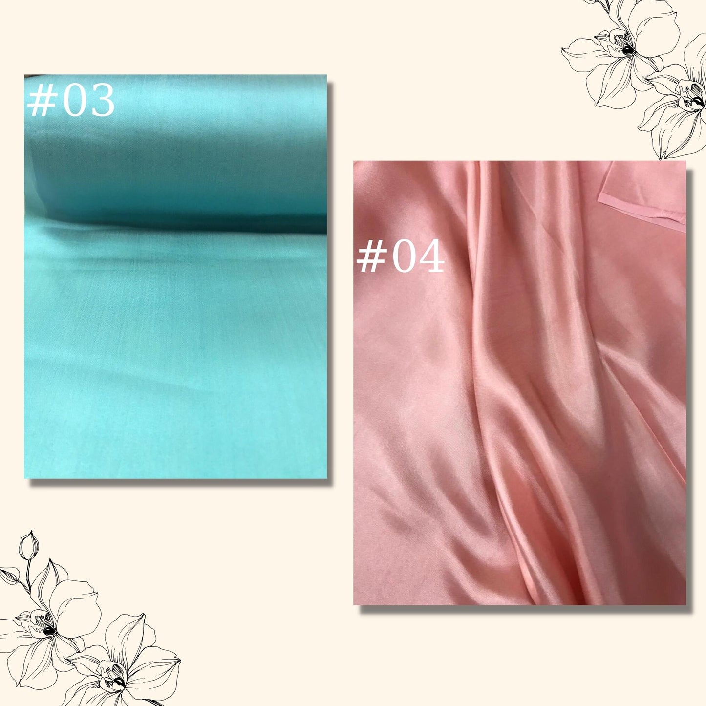 PURE MULBERRY SILK fabric by the yard – Satin silk fabric – 19mm - Organic fiber - Silk apparel fabric - Gift for women