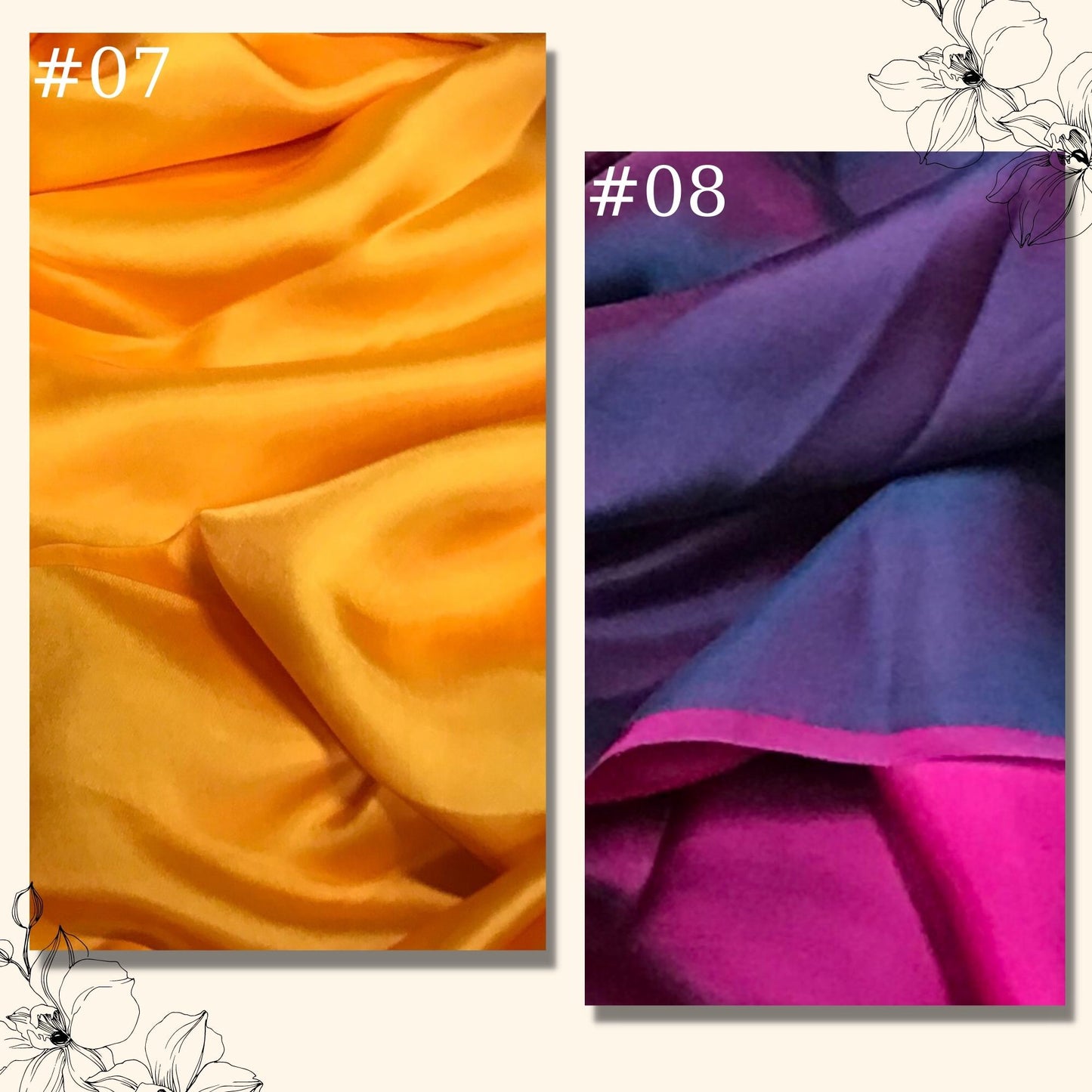 PURE MULBERRY SILK fabric by the yard – Satin silk fabric – 19mm - Organic fiber - Silk apparel fabric - Gift for women